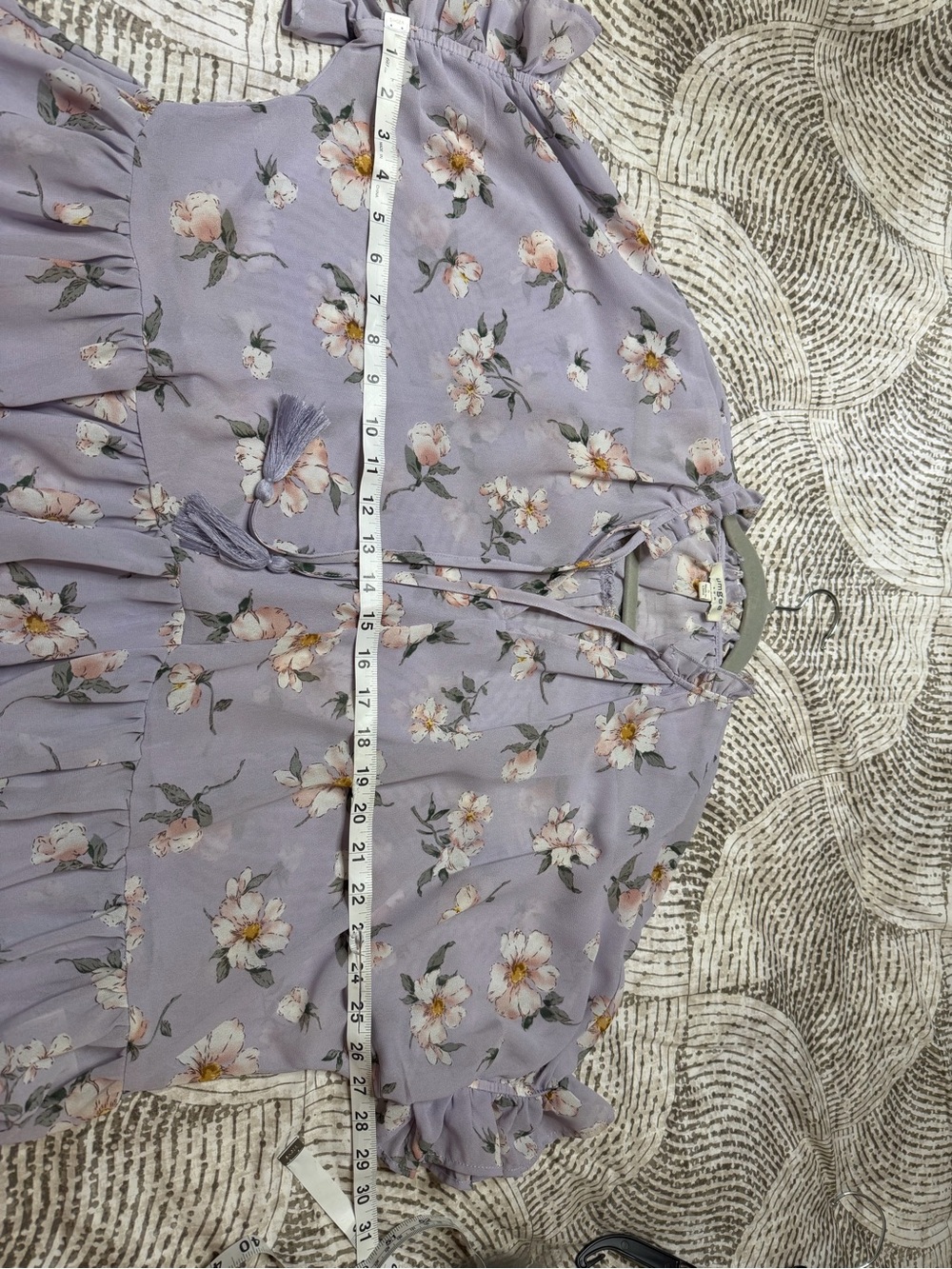 UmgeeFloral Ruffle Peplum Blouse - Lavender - Picture 5 of 8
